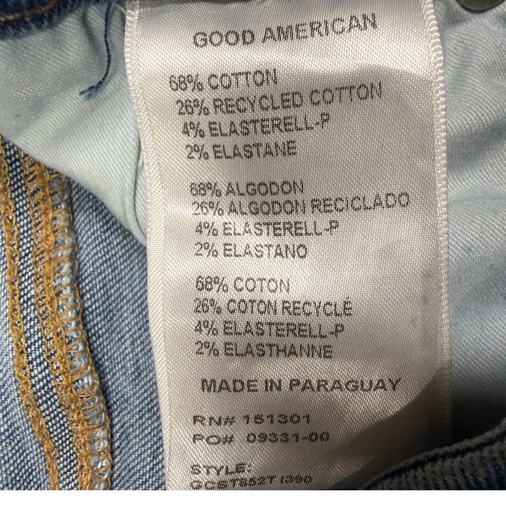 Good American Jeans Womens 6/28 Light Wash Straight Distressed Denim High Rise - Picture 3 of 7